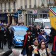 Illustration corbillard - Arrivées aux obsèques de Michou en l'église Saint-Jean de Montmartre à Paris. Le 31 janvier 2020