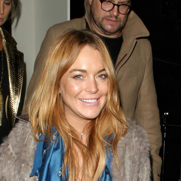 Lindsay Lohan à la sortie du restaurant "nozomi" à Londres, le 9 octobre 2014