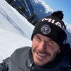 David Beckham en vacances au ski avec sa famille sur Instagram, le 23 février 2020.