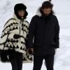 Exclusif - Laeticia Hallyday et son compagnon Pascal Balland lors d'une journée au ski à la station "Big Sky" dans le Montana avec leurs filles respectives, le 16 février 2020.