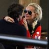 Exclusif - Laeticia Hallyday et son compagnon Pascal Balland lors d'une journée au ski à la station "Big Sky" dans le Montana avec leurs filles respectives, le 16 février 2020.