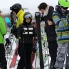 Exclusif - Philippe Stouvenot, Jade Hallyday et Pascal Balland - Laeticia Hallyday et son compagnon Pascal Balland lors d'une journée au ski à la station "Big Sky" dans le Montana avec leurs filles respectives, le 16 février 2020.