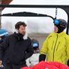 Exclusif - Pascal Balland, Philippe Stouvenot - Laeticia Hallyday et son compagnon Pascal Balland lors d'une journée au ski à la station "Big Sky" dans le Montana avec leurs filles respectives, le 16 février 2020.