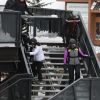 Exclusif - Joy Hallyday, Jade Hallyday et Mathilde Balland avec Ghislaine Stouvenot (la femme de Phlippe Stouvenot) - Laeticia Hallyday et son compagnon Pascal Balland lors d'une journée au ski à la station "Big Sky" dans le Montana avec leurs filles respectives, le 16 février 2020.