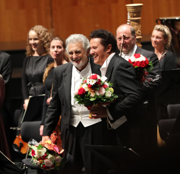 Placido Domingo lors de sa performance dans "Luisa Miller" au Grand palais des festivals de Salzbourg , le 25 août 2019.