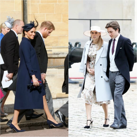 Après le "Megxit", le prince Harry et Meghan Markle vont-ils assister au mariage de la princesse Beatrice le 29 mai 2019 ? Ici, les Sussex au mariage de la princesse Eugenie en octobre 2018. La princesse Beatrice et son fiancé Edoardo à Paris en octobre 2019.
