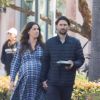 Exclusif - Brandon Jenner se balade avec sa compagne Cayley Stoker enceinte dans le quartier de Malibu à Los Angeles, le 17 février 2020