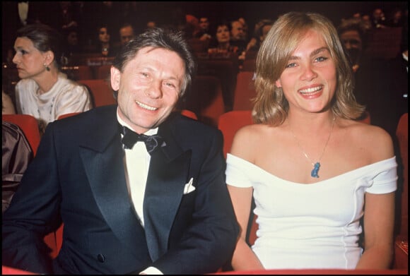 Emmanuelle Seigner et Roman Polanski aux Molières en 1988 à Paris.