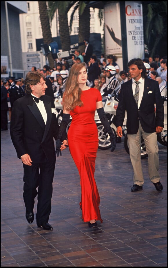 Emmanuelle Seigner et Roman Polanski au Festival de Cannes en 1990.