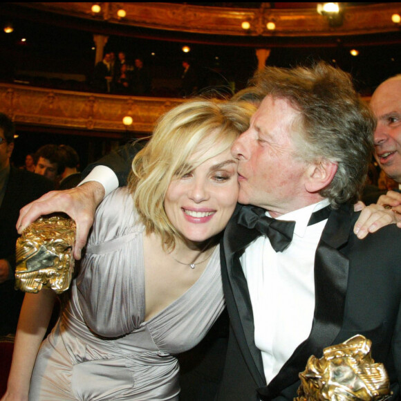 Emmanuelle Seigner et Roman Polanski aux César en 2003.