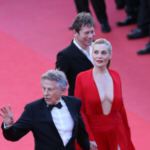 Roman Polanski, Emmanuelle Seigner et Mathieu Amalric - Montée des marches du film "La Venus à la fourrure" lors du 66eme festival du film de Cannes. Le 25 mai 2013