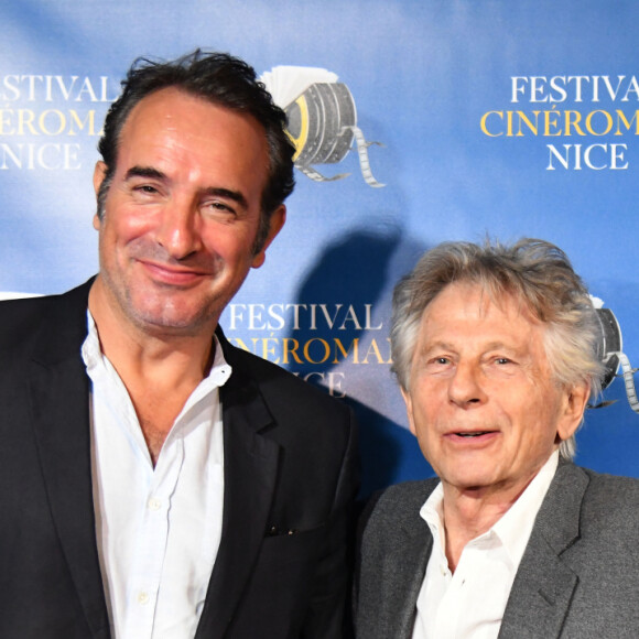 Jean Dujardin et Roman Polanski durant la soirée de clôture de la 1ere édition du Festival Ciné Roman à Nice le 26 octobre 2019. © Bruno Bebert / Bestimage