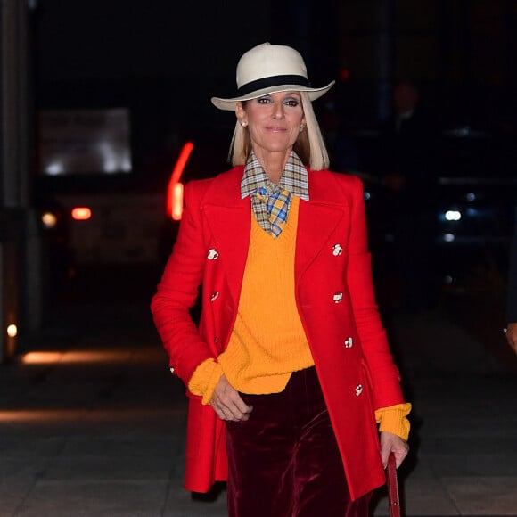 Celine Dion stepped out in NYC following her Sold Out Barclays Center Concert on Friday Night. The legendary songstress never fails when it comes to fashion, but this Marc Jacobs look went above and beyond. She wore a fedora along with the layered outfit , her second of the day from Marc Jacobs. Photo by DIGGZY / SplashNews/ABACAPRESS.COM 