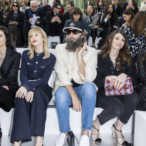 Anna Mouglalis, Angèle (Angèle Van Laeken), Sébastien Tellier, son épouse Amandine de la Richardière et Clara Luciani assistent au défilé Chanel collection prêt-à-porter Automne/Hiver 2020-2021 au Grand Palais. Paris, le 3 mars 2020. © Olivier Borde/Bestimage