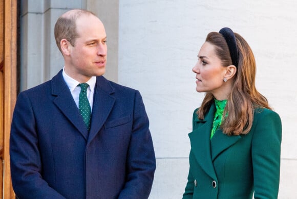 Le prince William, duc de Cambridge, et Catherine (Kate) Middleton, duchesse de Cambridge, rencontre le Premier ministre d'Irlande Leo Varadkar et son compagnon Matthew Barrett au Aras an Uachtarain à Dublin, Irelande, le 3 mars 2020, pour une visite officielle de 3 jours.