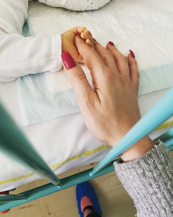 Liam Di Benedetto à l'hôpital pour sa fille Joy, le 5 mars 2020