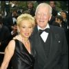 Max von Sydow et Catherine Brelet, le 13 mai 2004 à Cannes. 