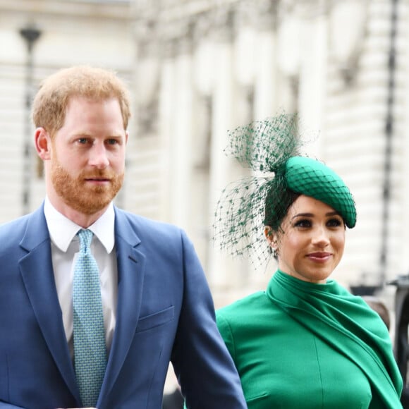 Le prince Harry, duc de Sussex, et Meghan Markle, duchesse de Sussex - La famille royale d'Angleterre à son arrivée à la cérémonie du Commonwealth en l'abbaye de Westminster à Londres. Le 9 mars 2020.