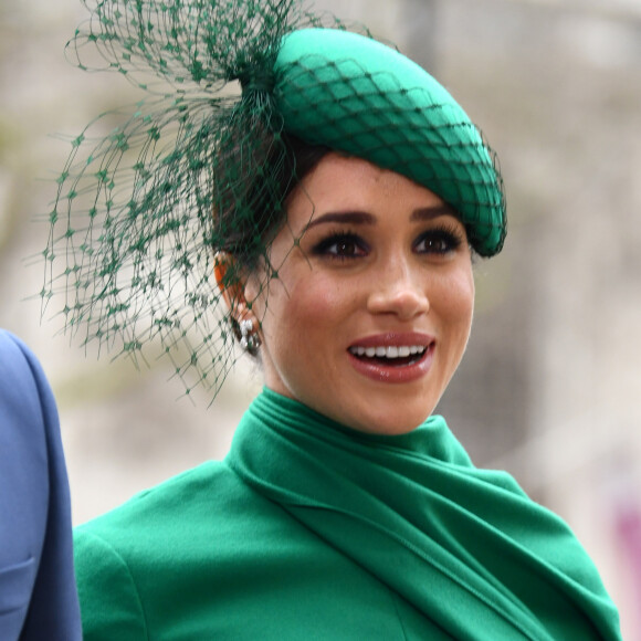 Meghan Markle, duchesse de Sussex - La famille royale d'Angleterre à son arrivée à la cérémonie du Commonwealth en l'abbaye de Westminster à Londres. Le 9 mars 2020.