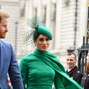 Le prince Harry, duc de Sussex, et Meghan Markle, duchesse de Sussex - La famille royale d'Angleterre à son arrivée à la cérémonie du Commonwealth en l'abbaye de Westminster à Londres. Le 9 mars 2020.