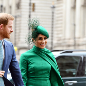 Le prince Harry, duc de Sussex, et Meghan Markle, duchesse de Sussex - La famille royale d'Angleterre à son arrivée à la cérémonie du Commonwealth en l'abbaye de Westminster à Londres. Le 9 mars 2020.