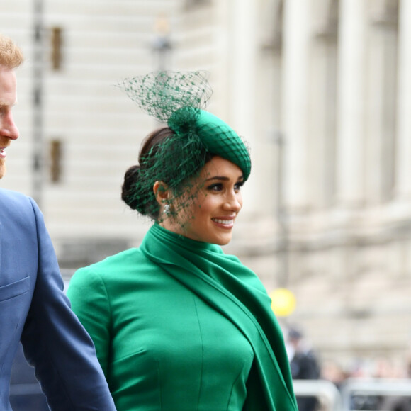 Le prince Harry, duc de Sussex, et Meghan Markle, duchesse de Sussex - La famille royale d'Angleterre à son arrivée à la cérémonie du Commonwealth en l'abbaye de Westminster à Londres. Le 9 mars 2020.