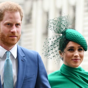 Le prince Harry, duc de Sussex, et Meghan Markle, duchesse de Sussex - La famille royale d'Angleterre à son arrivée à la cérémonie du Commonwealth en l'abbaye de Westminster à Londres. Le 9 mars 2020.