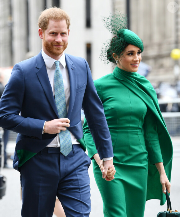 Le prince Harry, duc de Sussex, et Meghan Markle, duchesse de Sussex - La famille royale d'Angleterre à son arrivée à la cérémonie du Commonwealth en l'abbaye de Westminster à Londres. Le 9 mars 2020 09/03/2020 - Londres