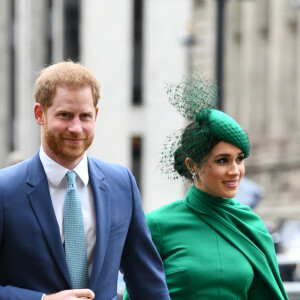 Le prince Harry, duc de Sussex, et Meghan Markle, duchesse de Sussex - La famille royale d'Angleterre à son arrivée à la cérémonie du Commonwealth en l'abbaye de Westminster à Londres. Le 9 mars 2020 09/03/2020 - Londres