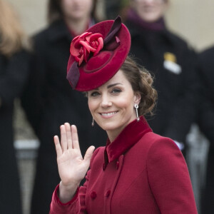 Kate Middleton, duchesse de Cambridge - La famille royale d'Angleterre à son arrivée à la cérémonie du Commonwealth en l'abbaye de Westminster à Londres. Le 9 mars 2020.