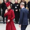 Kate Catherine Middleton, duchesse de Cambridge, et le prince William, duc de Cambridge - La famille royale d'Angleterre à son arrivée à la cérémonie du Commonwealth en l'abbaye de Westminster à Londres. Le 9 mars 2020.