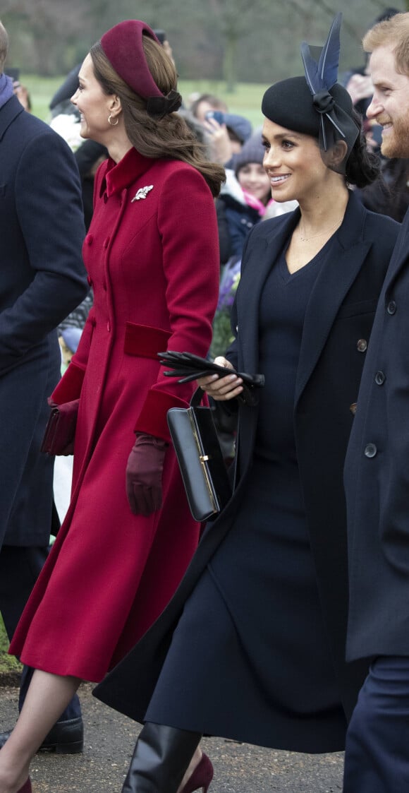 Catherine Kate Middleton, duchesse de Cambridge, Meghan Markle, duchesse de Sussex - La famille royale assiste à la messe de Noël à Sandringham le 25 décembre 2018.