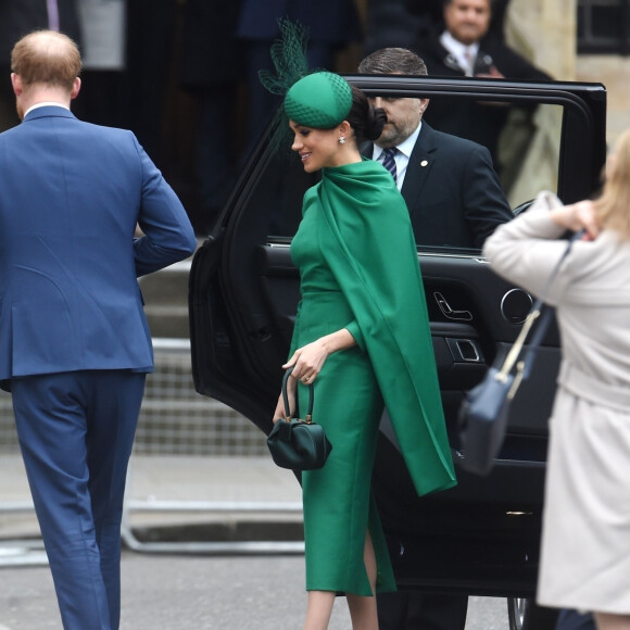 Le prince Harry, duc de Sussex, et Meghan Markle, duchesse de Sussex - La famille royale d'Angleterre à son arrivée à la cérémonie du Commonwealth en l'abbaye de Westminster à Londres. Le 9 mars 2020.