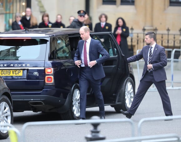 Le prince William, duc de Cambridge - La famille royale d'Angleterre à son arrivée à la cérémonie du Commonwealth en l'abbaye de Westminster à Londres. Le 9 mars 2020.