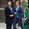 Le prince Harry, duc de Sussex, et Meghan Markle, duchesse de Sussex - La famille royale d'Angleterre à son arrivée à la cérémonie du Commonwealth en l'abbaye de Westminster à Londres. Le 9 mars 2020.