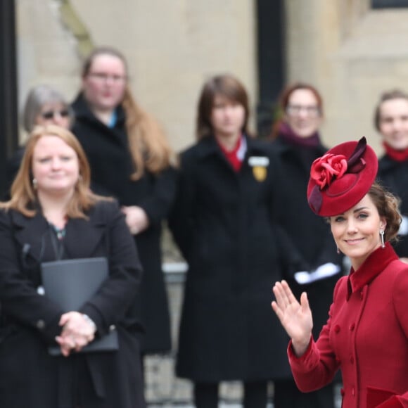 Kate Middleton, duchesse de Cambridge, et le prince William, duc de Cambridge - La famille royale d'Angleterre à son arrivée à la cérémonie du Commonwealth en l'abbaye de Westminster à Londres. Le 9 mars 2020.