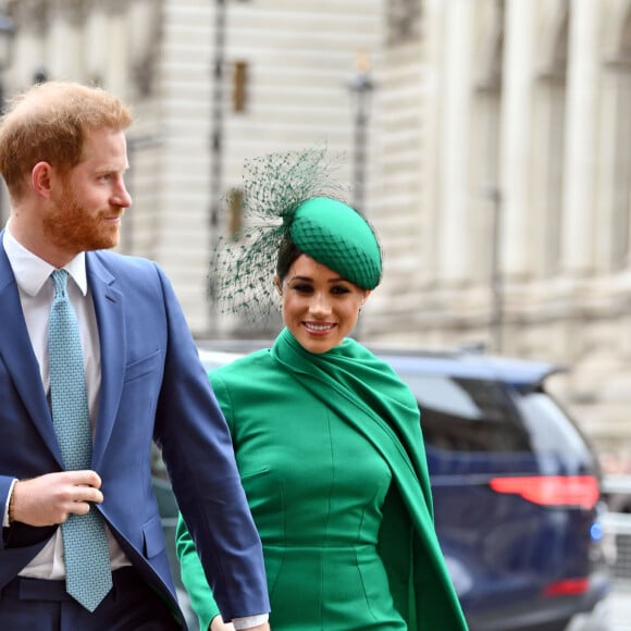 Le prince Harry, duc de Sussex, et Meghan Markle, duchesse de Sussex - La famille royale d'Angleterre à son arrivée à la cérémonie du Commonwealth en l'abbaye de Westminster à Londres. Le 9 mars 2020.