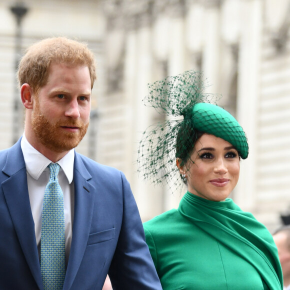 Le prince Harry, duc de Sussex, et Meghan Markle, duchesse de Sussex - La famille royale d'Angleterre à son arrivée à la cérémonie du Commonwealth en l'abbaye de Westminster à Londres. Le 9 mars 2020.