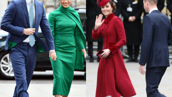 Meghan Markle en vert et Kate Middleton en rouge pour la fin d'une ère