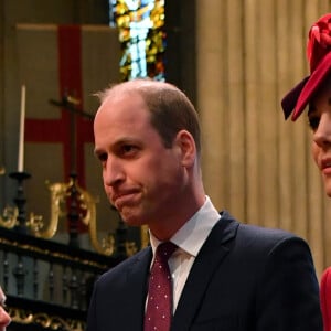 Le prince William, duc de Cambridge, et Kate Catherine Middleton, duchesse de Cambridge - La famille royale d'Angleterre lors de la cérémonie du Commonwealth en l'abbaye de Westminster à Londres. Le 9 mars 2020.