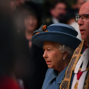 La reine Elisabeth II d'Angleterre - La famille royale d'Angleterre lors de la cérémonie du Commonwealth en l'abbaye de Westminster à Londres. Le 9 mars 2020  On March 9th 2020. Queen Elizabeth II alongside the Very Reverend Dr David Hoyle at the Commonwealth Service at Westminster Abbey, London on Commonwealth Day. The service is the Duke and Duchess of Sussex's final official engagement before they quit royal life.09/03/2020 - Londres