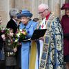 La reine Elisabeth II d'Angleterre - La famille royale d'Angleterre à la sortie de la cérémonie du Commonwealth en l'abbaye de Westminster à Londres. Le 9 mars 2020.