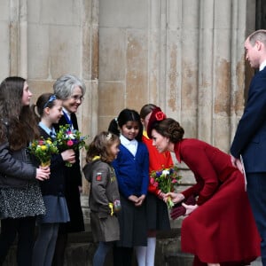 Le prince William, duc de Cambridge, et Kate Middleton, duchesse de Cambridge - La famille royale d'Angleterre à la sortie de la cérémonie du Commonwealth en l'abbaye de Westminster à Londres. Le 9 mars 2020.