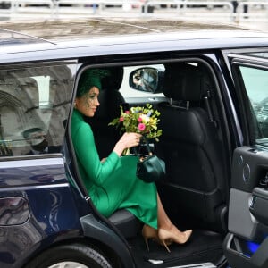 Meghan Markle, duchesse de Sussex - La famille royale d'Angleterre à la sortie de la cérémonie du Commonwealth en l'abbaye de Westminster à Londres. Le 9 mars 2020.