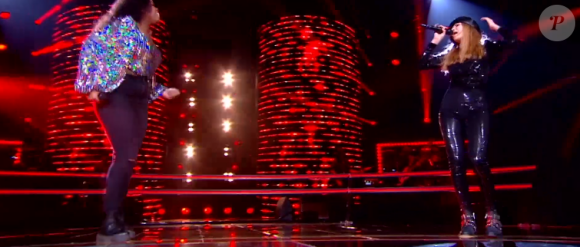 Isilde et Toni s'affrontent lors des battles de The Voice 2020 - Talents d'Amel Bent. Emission du samedi 14 mars 2020, TF1