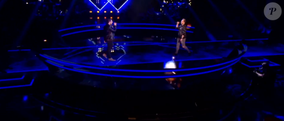 Enzo et Emmanuel s'affrontent lors des battles de The Voice 2020 - Talents de Lara Fabian. Emission du 14 mars 2020, TF1