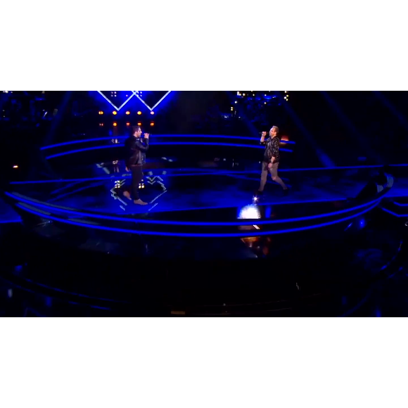 Enzo et Emmanuel s'affrontent lors des battles de The Voice 2020 - Talents de Lara Fabian. Emission du 14 mars 2020, TF1