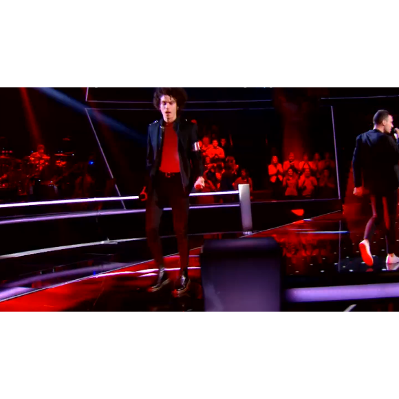 Kaël et Michaël s'affrontent lors des battles de The Voice 2020 - Talents de Marc Lavoine. Emission du 14 mars 2020, TF1