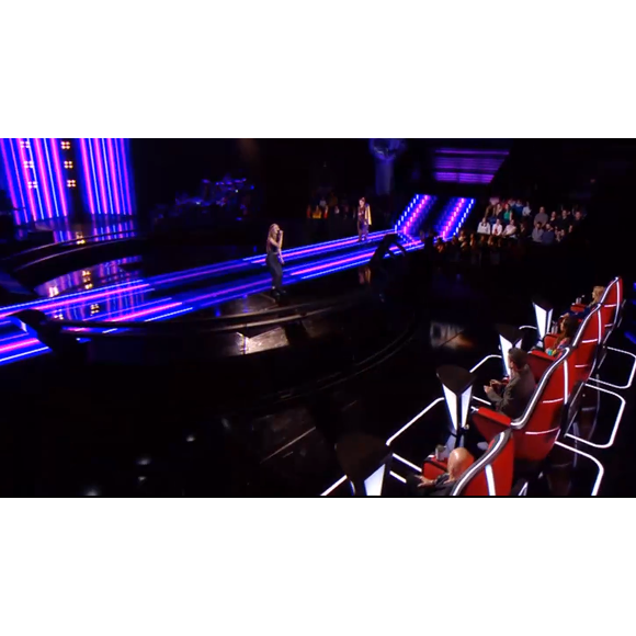 Gustine et Maxim s'affrontent lors des battles de The Voice 2020 - Talents de Lara Fabian. Emission du samedi 14 mars 2020, TF1