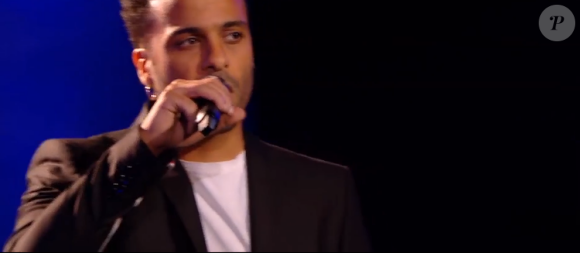 Rhiad et Mareva s'affrontent lors des battles de The Voice 2020 - Talents de Amel Bent. Emission du samedi 14 mars 2020, TF1